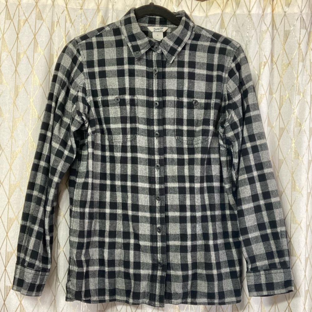 Duluth Trading Co Free-Swingin’ Flannel Shirt - Black and White